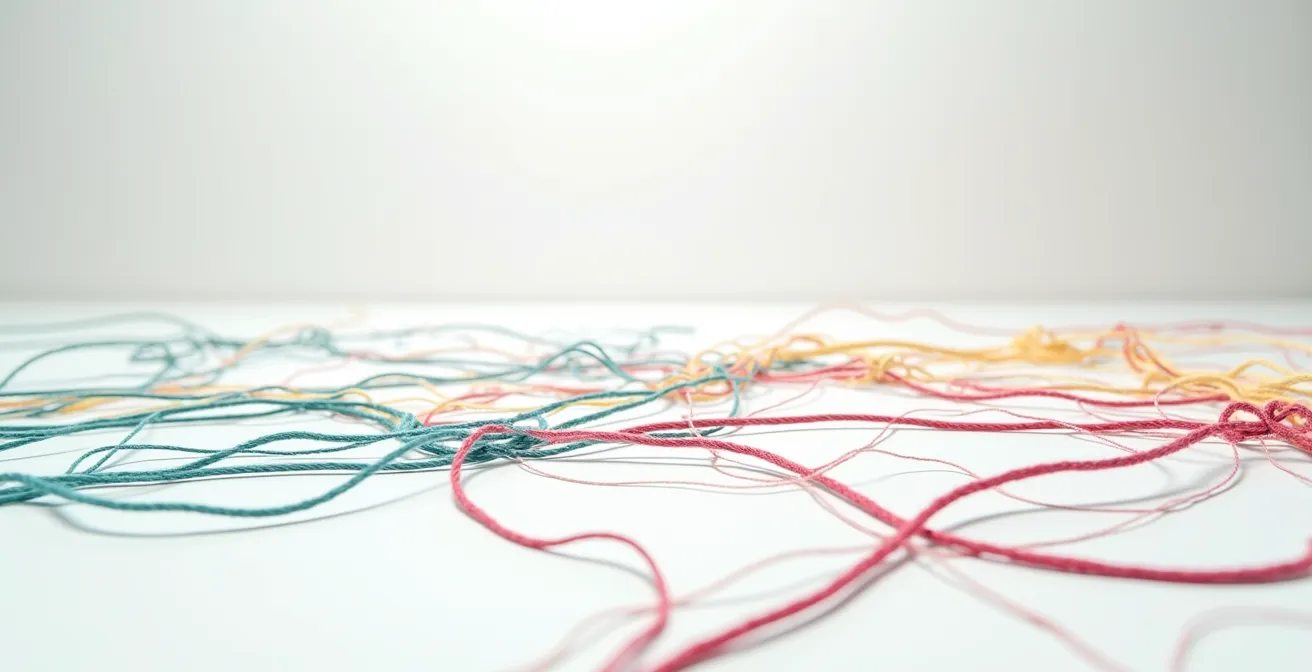 Eine abstrakte Darstellung von vernetzten Fäden, die eine dynamische Community-Diskussion symbolisieren.