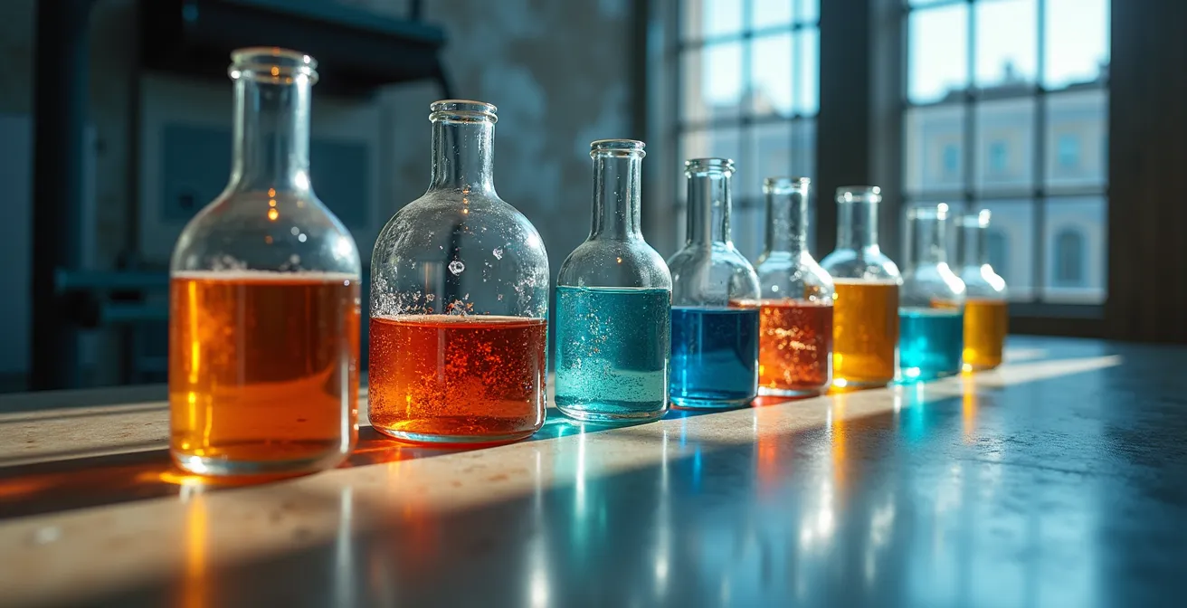 Abstrakte Visualisierung der Datentransformation von isolierten Silos zu vernetztem System