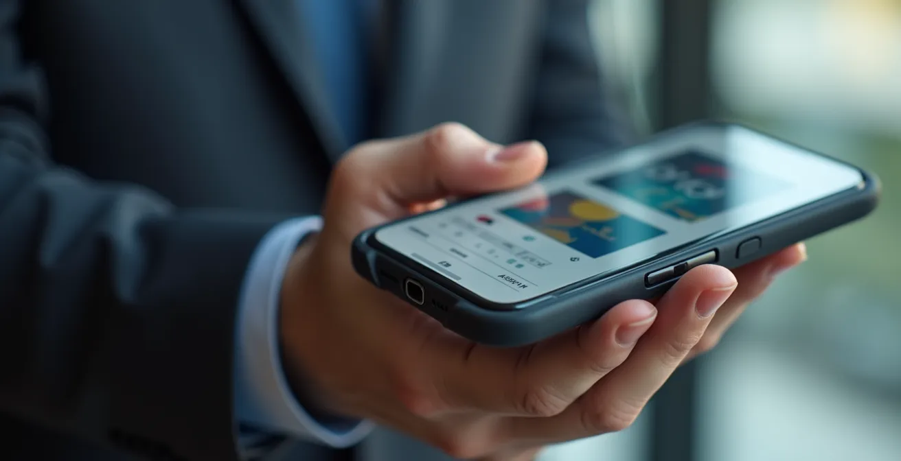 Smartphone-Display zeigt optimiertes Whitepaper-Layout für mobile Nutzung