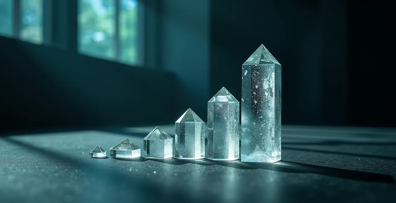 Abstrakte Darstellung von Markenwert als wachsender Vermögenswert, der über Zeit an Wert gewinnt.