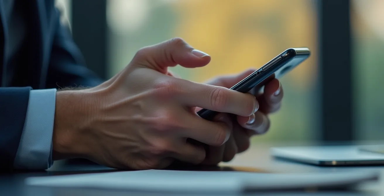 Kollegen erstellen gemeinsam Social Media Content mit Smartphone