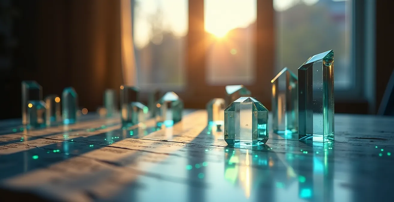 Abstrakte Visualisierung von Podcast-Metriken und Business-KPIs