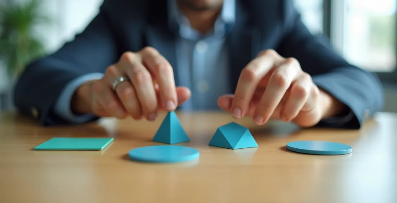 Nahaufnahme einer Hand, die zwischen verschiedenen Marketing-Optionen wählt