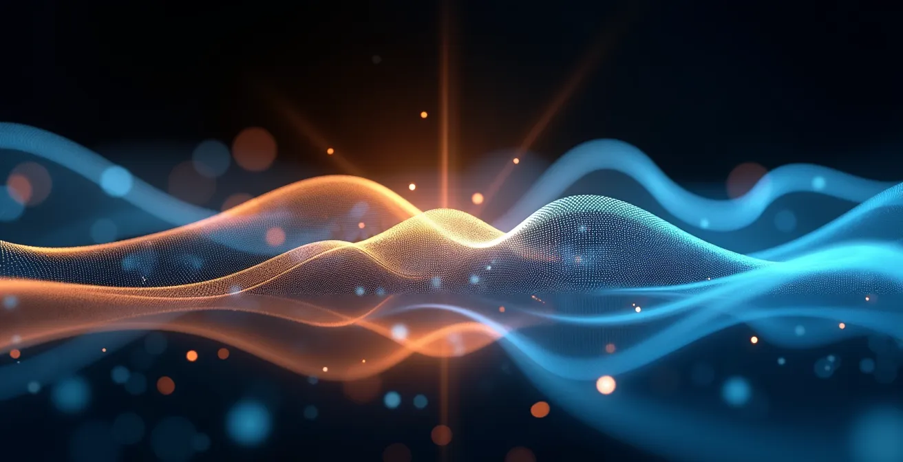 Symbolische Darstellung der Mustererkennung bei Traffic-Analyse durch abstrakte Wellenformen